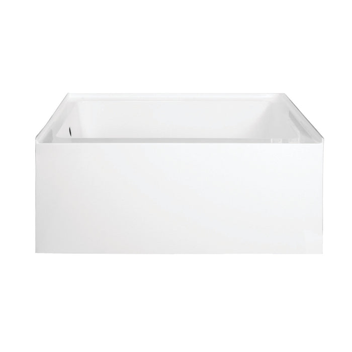 Aqua Eden VTDE483222L 48-Inch Acrylic Rectangular 3-Wall Alcove Tub, Left Hand Drain Hole, Glossy White