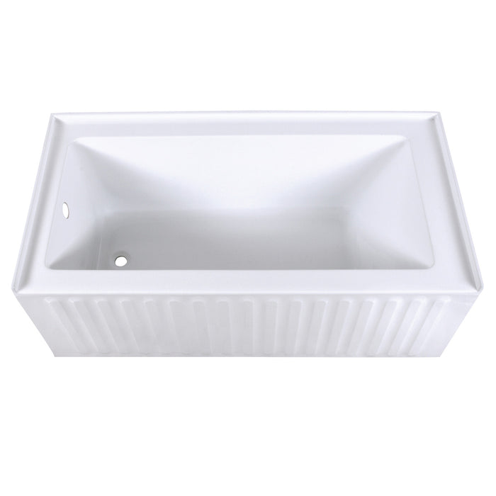 Aqua Eden VTDE603121L 60-Inch Acrylic Rectangular 3-Wall Alcove Tub, Left Drain Hole, Glossy White