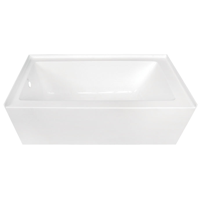 Aqua Eden VTDE603122L 60-Inch Acrylic Rectangular 3-Wall Alcove Tub, Left Hand Drain, Glossy White