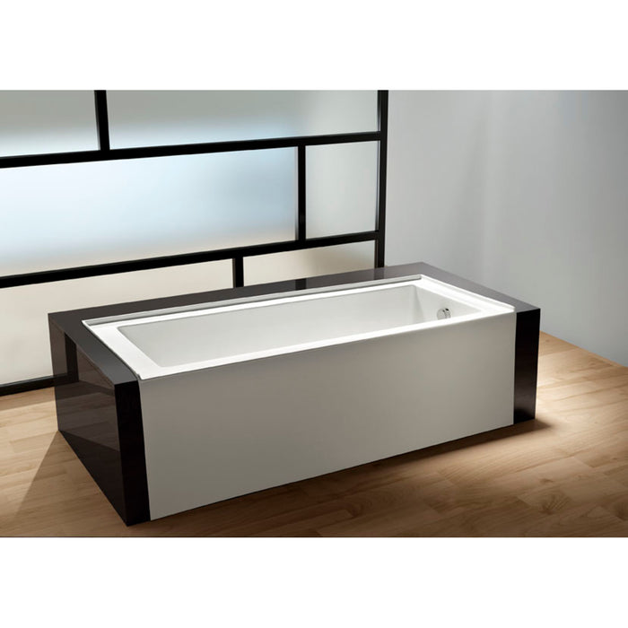 Aqua Eden VTDE603122R 60-Inch Acrylic Rectangular 3-Wall Alcove Tub, Right Hand Drain, Glossy White