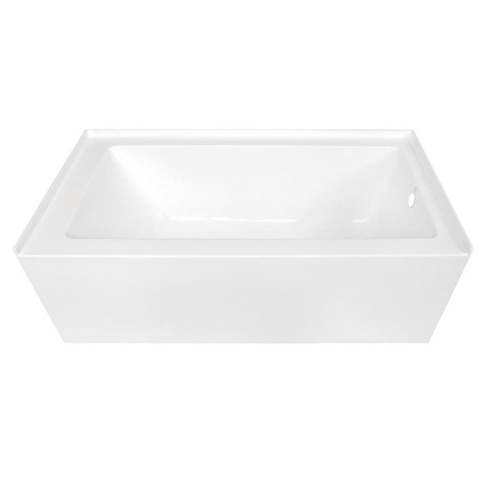 Aqua Eden VTDE603122R 60-Inch Acrylic Rectangular 3-Wall Alcove Tub, Right Hand Drain, Glossy White