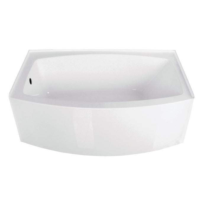 Aqua Eden VTDR603222L 60-Inch Acrylic Rectangular 3-Wall Alcove Tub, Left Hand Drain Hole, Glossy White