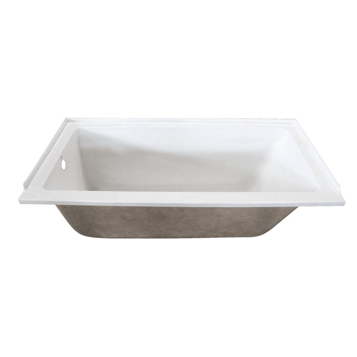 Aqua Eden VTPN603220L 60-Inch Acrylic Rectangular Drop-In Tub, Left Hand Drain, Glossy White