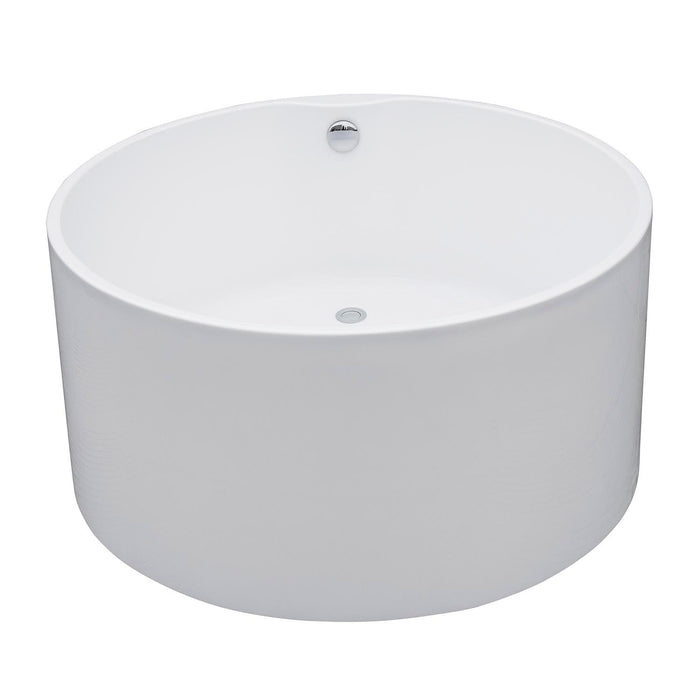 Aqua Eden VTRO454523 45-Inch Acrylic Round Double Ended Freestanding Tub with Drain, Glossy White