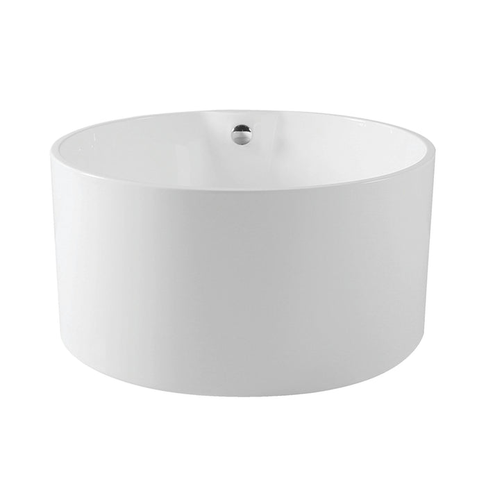 Aqua Eden VTRO454523 45-Inch Acrylic Round Double Ended Freestanding Tub with Drain, Glossy White