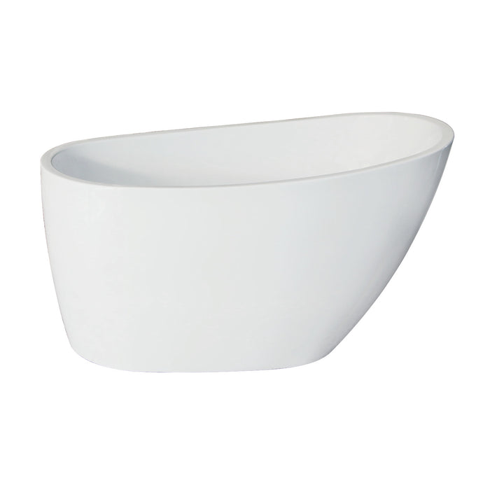 Aqua Eden VTRS482627 48-Inch Acrylic Oval Single Slipper Freestanding Tub with Drain, Glossy White