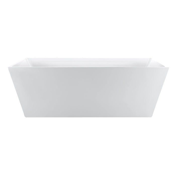 Aqua Eden VTSQ533024 53-Inch Acrylic Rectangular Double Ended Freestanding Tub with Drain, Glossy White