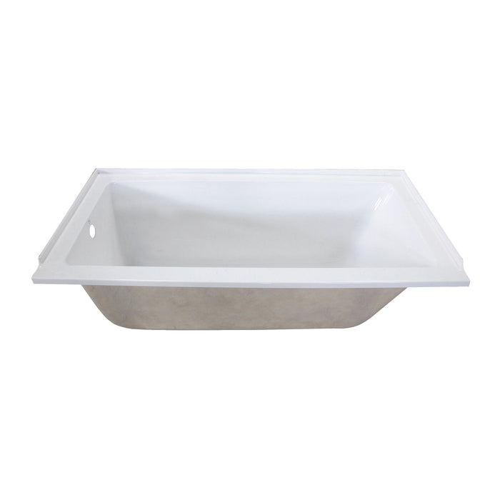 Aqua Eden XVTPN603020L 60-Inch Acrylic Rectangular Drop-In Tub, Left Hand Drain, Glossy White