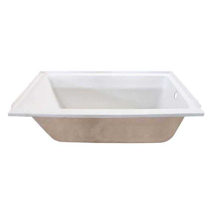 Aqua Eden XVTPN603020R 60-Inch Acrylic Rectangular Drop-In Tub, Right Hand Drain, Glossy White