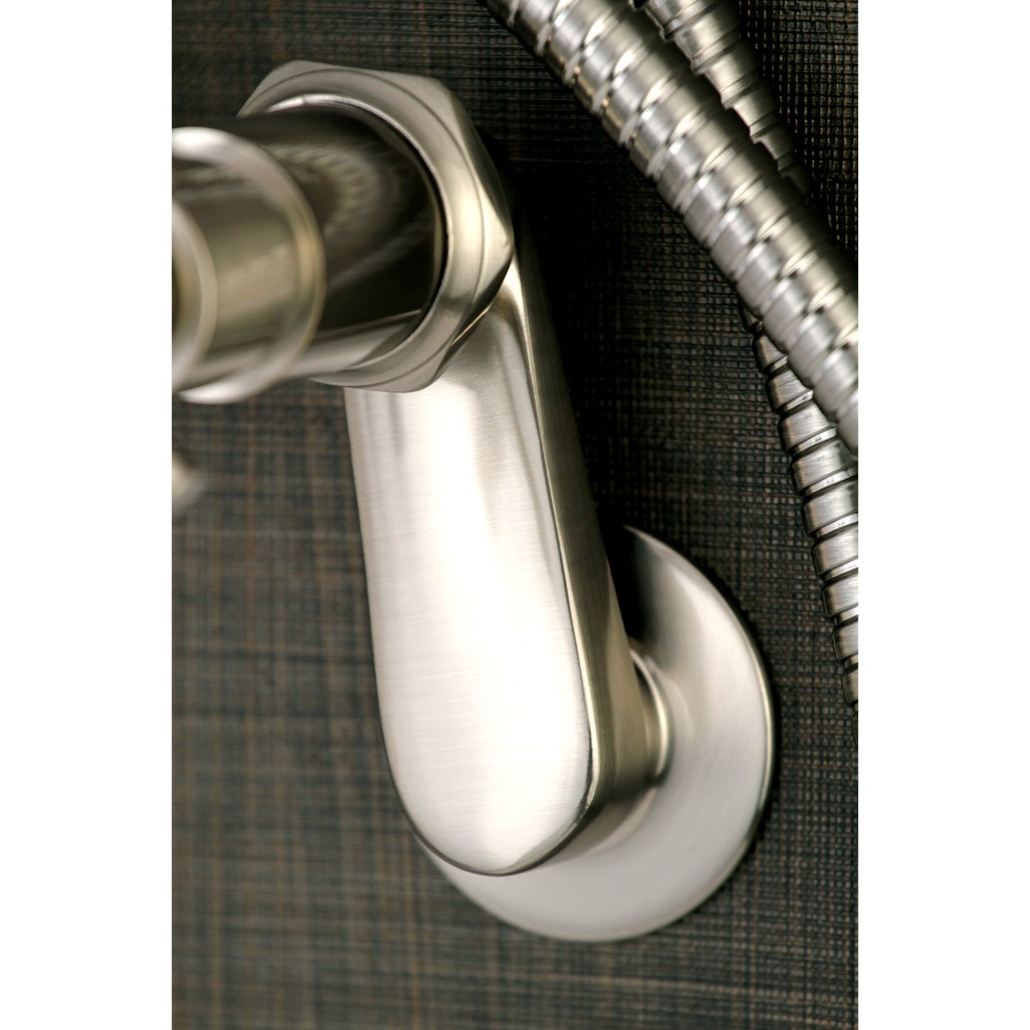 Concord AE8158DL Three-Handle 2-Hole Tub Wall Mount Clawfoot Tub Faucet  with Hand Shower, Brushed Nickel