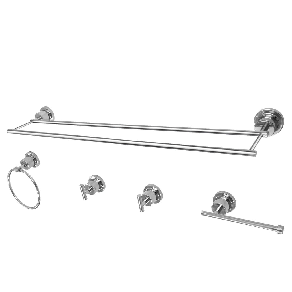 Kingston Brass BAH82134478C Concord 5-Piece Bathroom Accessory Set, Polished Chrome