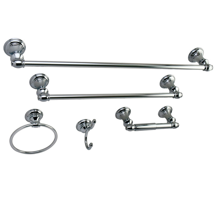Kingston Brass 5-Piece Concord Brushed Brass Decorative Bathroom Hardware  Set with Towel Bar, Toilet Paper Holder, Towel Ring and Robe Hook in the  Decorative Bathroom Hardware Sets department at