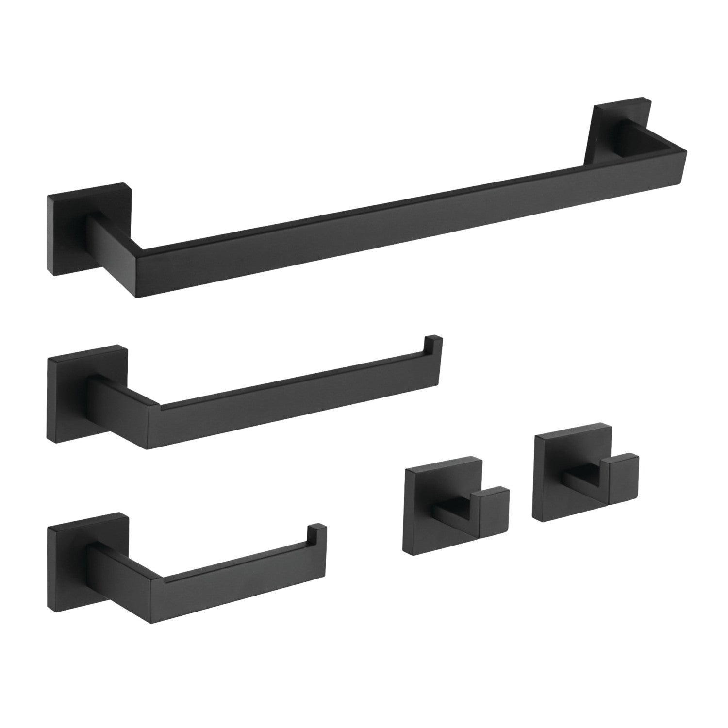 Kingston Brass BAHK2612478K 5-Piece Bathroom Hardware Combo Black