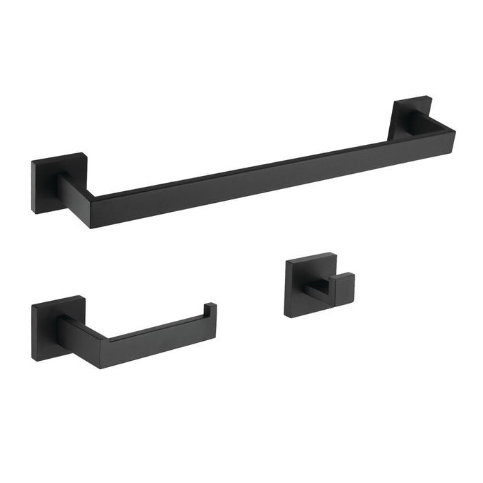 Lasdun BAHK60278MB 3-Piece Bathroom Hardware Set, Matte Black