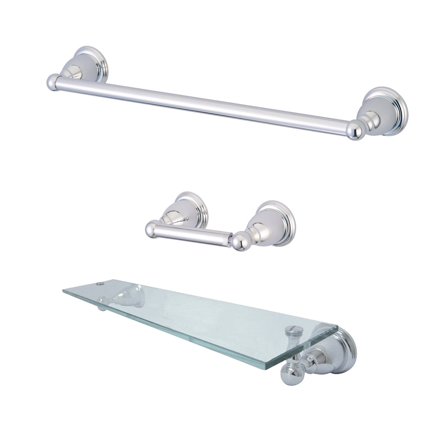 Kingston Brass Bahk61212478c Monarch 5 Piece Towel Bar Bath Set Polished Chrome