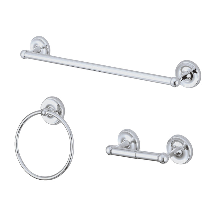 Victorian BAK31248C 3-Piece 18-Inch Towel Bar Bathroom Accessory Set, Polished Chrome