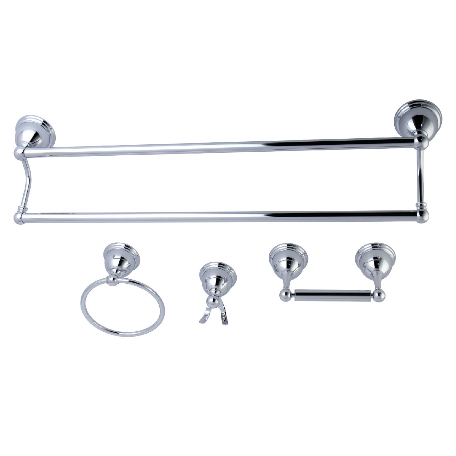 Kingston Brass Bahk61212478c Monarch 5 Piece Towel Bar Bath Set Polished Chrome