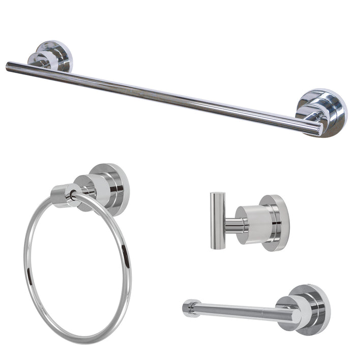 Concord BAK8212478C 4-Piece 18-Inch Towel Bar Bathroom Accessory Set, Polished Chrome