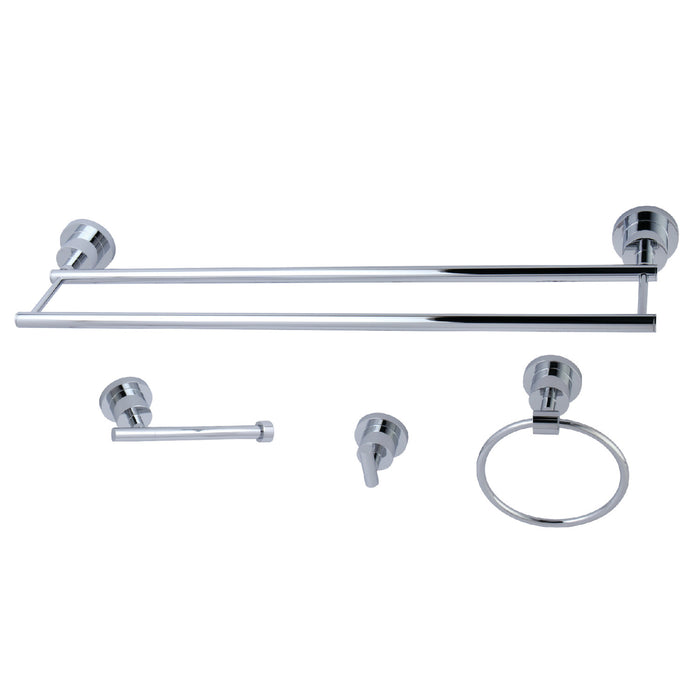 Concord BAK8213478C 4-Piece 24-Inch Dual Towel Bar Bathroom Accessory Set, Polished Chrome