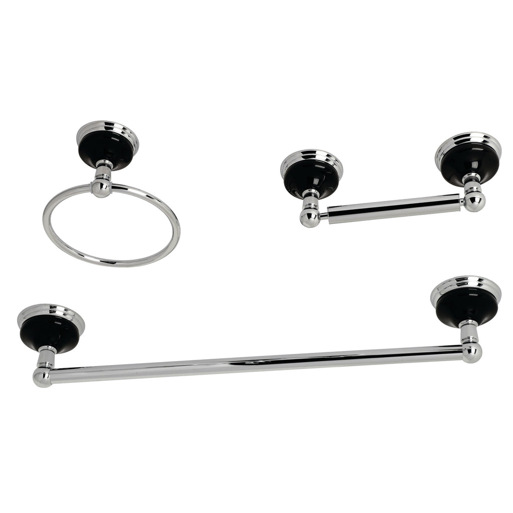 Kingston Brass Bahk61212478c Monarch 5 Piece Towel Bar Bath Set Polished Chrome