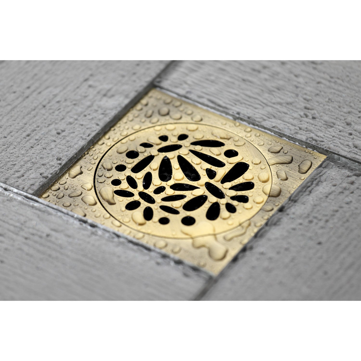 Kingston Brass Watercourse BSF9771AB 4-Inch Square Grid Shower Drain with  Hair Catche