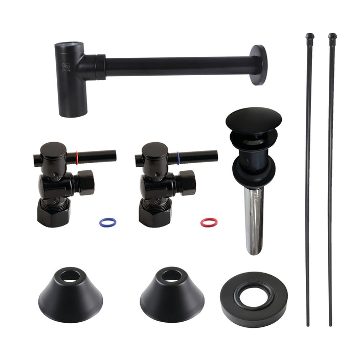 Trimscape CC53300DLVOKB30 Modern Plumbing Sink Trim Kit with Bottle Trap and Overflow Drain, Matte Black