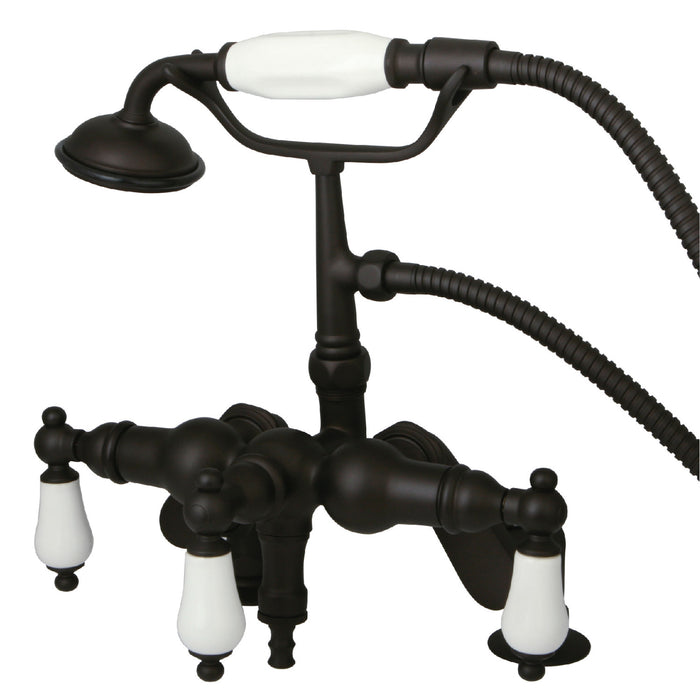 Vintage CC621T5 Three-Handle 2-Hole Deck Mount Clawfoot Tub Faucet with Hand Shower, Oil Rubbed Bronze