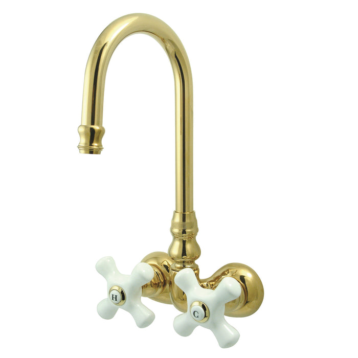 Vintage CC79T2 Two-Handle 2-Hole Tub Wall Mount Clawfoot Tub Faucet, Polished Brass