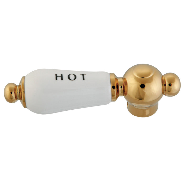 CCPL2CSH Porcelain Lever Handle (Hot Side), Polished Brass