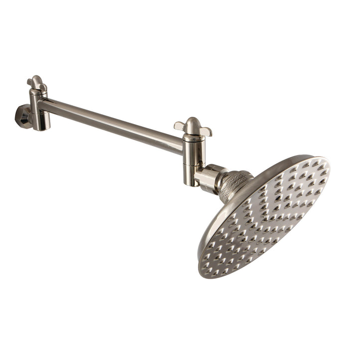 Victorian CK135K6 5-1/4-Inch Round Raindrop Brass Shower Head with 10-Inch High-Low Adjustable Shower Arm, Polished Nickel