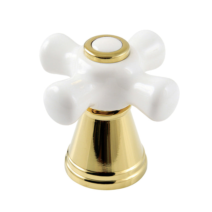 FSCDH1972APX Porcelain Cross Handle, Diverter for Tub and Shower Faucet, Polished Brass