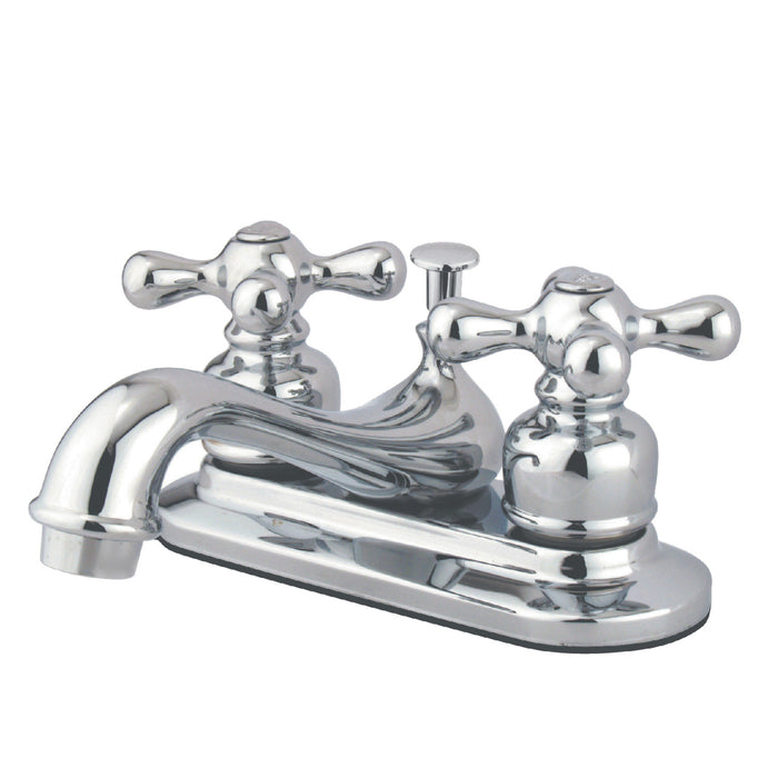 Restoration GKB601AX Double-Handle 3-Hole Deck Mount 4-Inch Centerset Bathroom Faucet with Pop-Up Drain, Polished Chrome