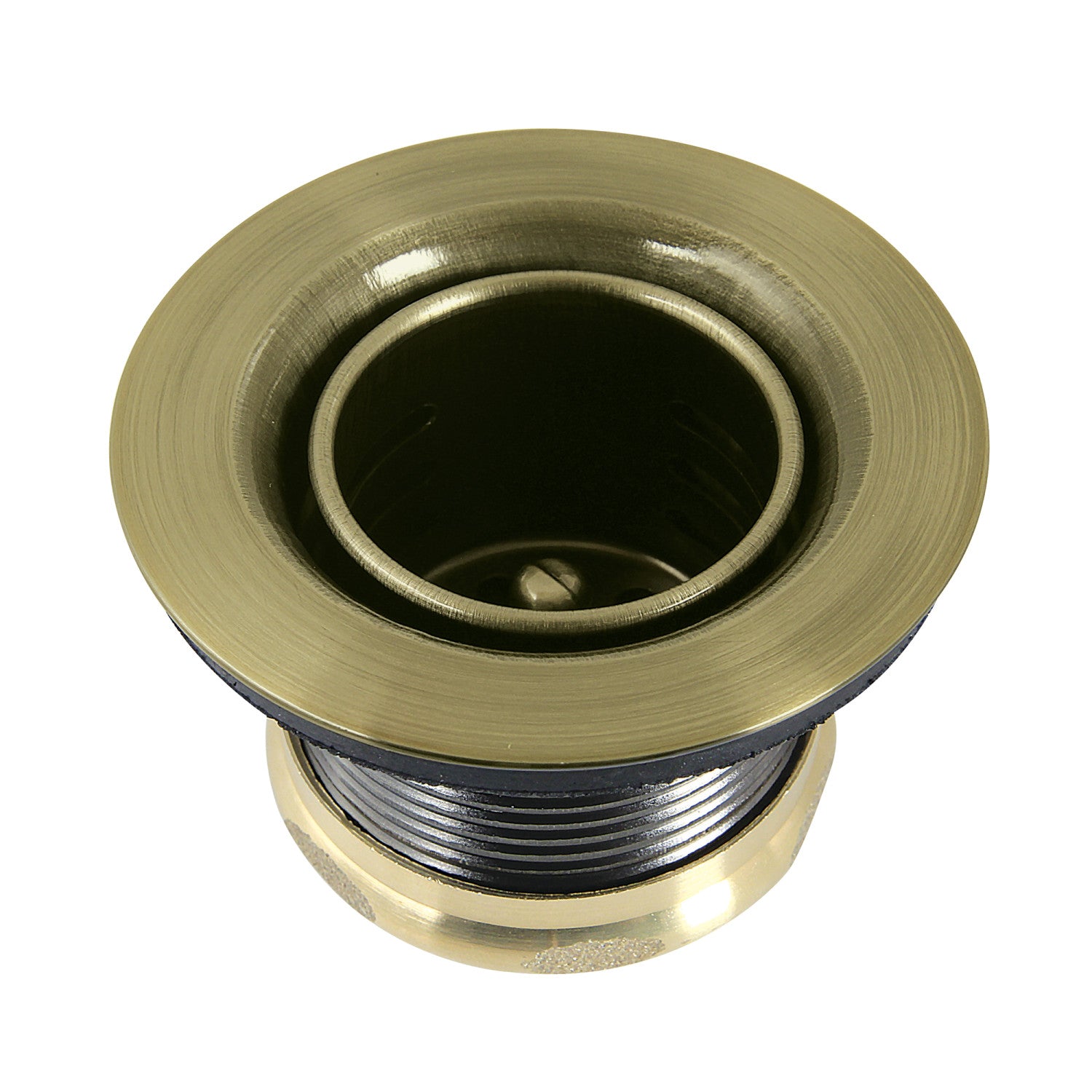 Unlacquered Brass Disposer Flange with Removable Basket Strainer, Hand