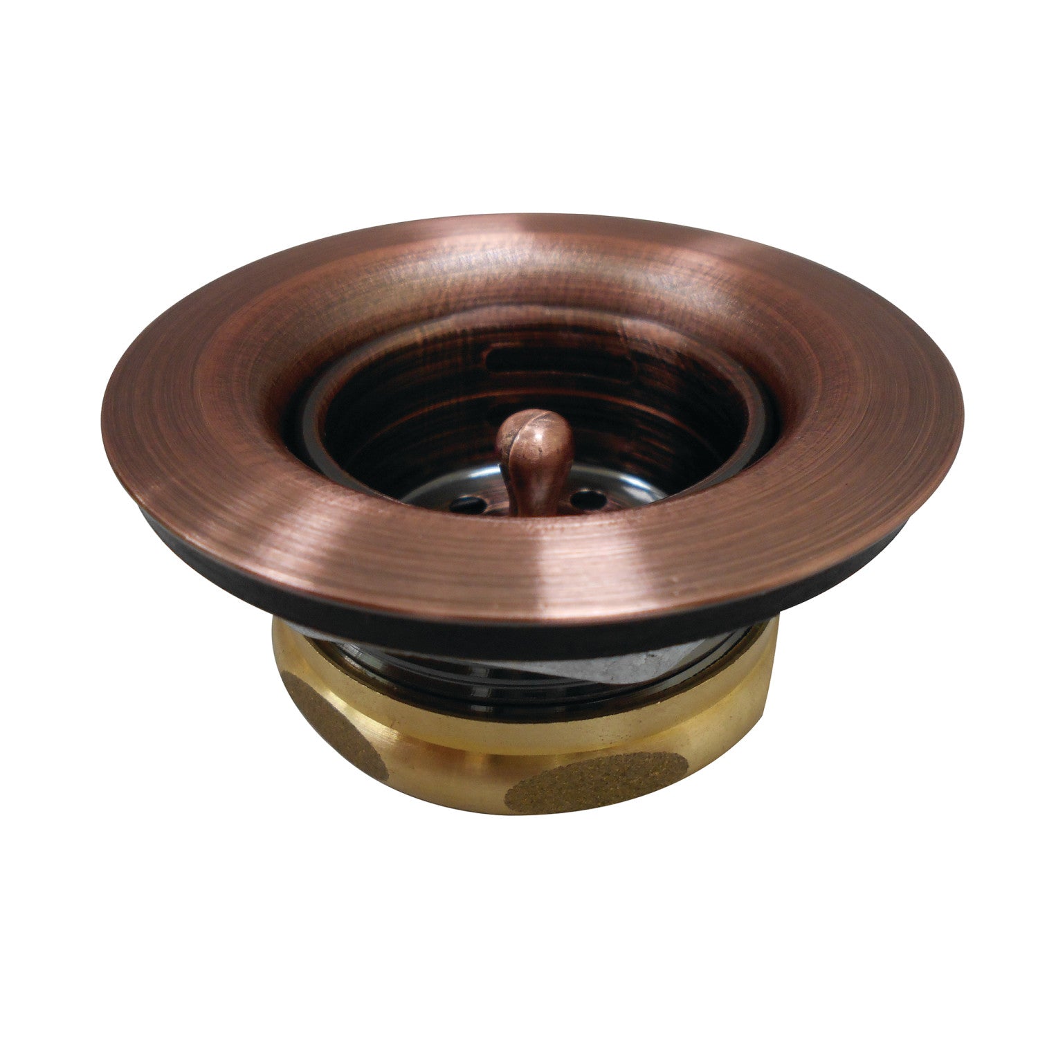 Unlacquered Brass Disposer Flange with Removable Basket Strainer, Hand