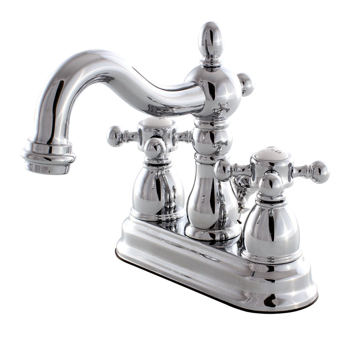 Heritage KB1601BX Double-Handle 3-Hole Deck Mount 4-Inch Centerset Bathroom Faucet with Pop-Up Drain, Polished Chrome