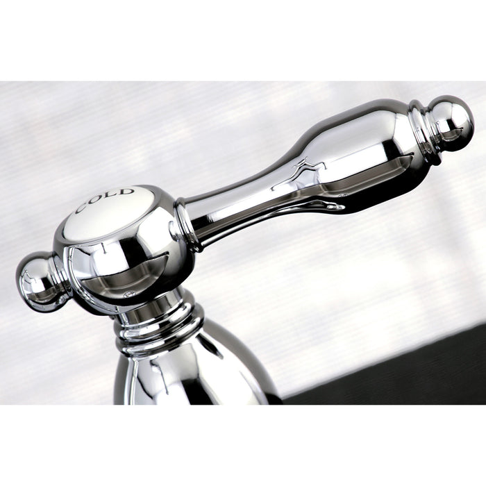 Tudor KB1791TALBS Two-Handle 4-Hole Deck Mount Widespread Kitchen Faucet with Brass Sprayer, Polished Chrome