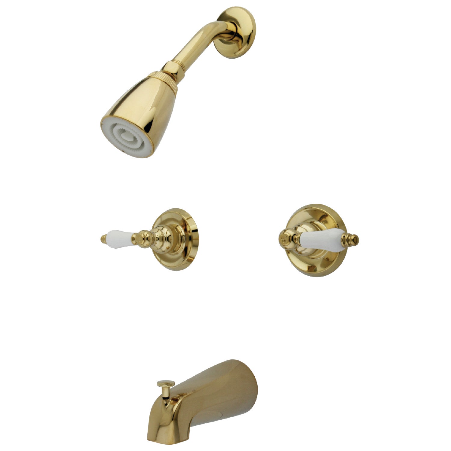 Kingston Brass Victorian KB242PL Two Handle 4 Hole Wall Mount Tub And   KB242PL Caa7ab2e 84e5 451d 9579 B8f8cbcc0f54 