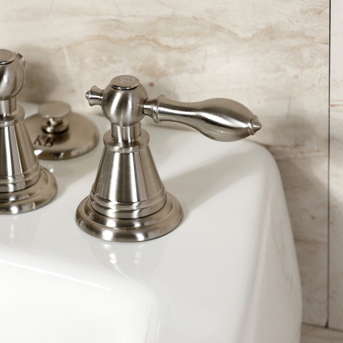 Victorian KB328AL Three-Handle Vertical Spray Bidet Faucet with Brass Pop-Up, Brushed Nickel