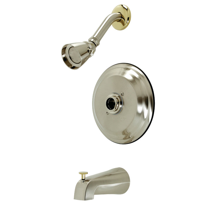 KB3639TLH Pressure Balanced Tub and Shower Faucet, Trim Only without Handle, Brushed Nickel/Polished Brass