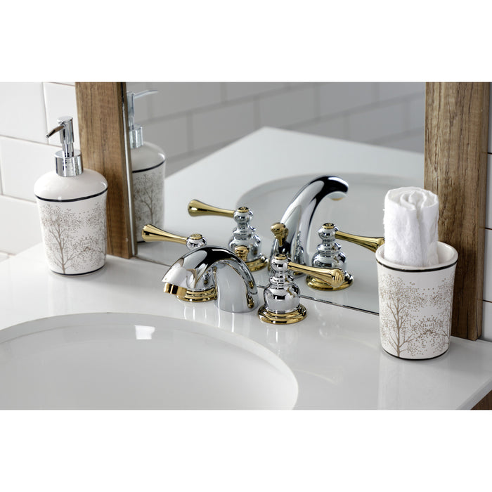 Kingston Brass 8 Widespread Bathroom Faucet, Chrome/Polished Brass  KB3974BL