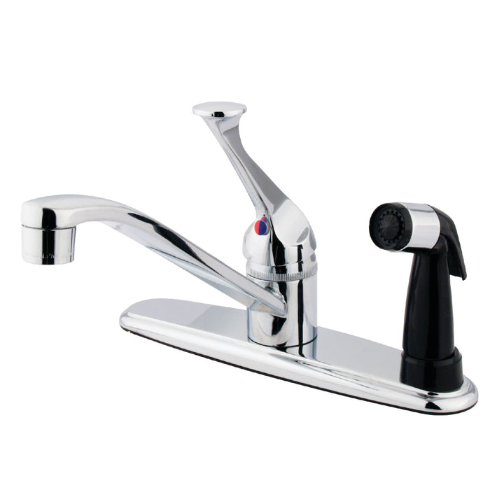 Chatham KB573 Single-Handle 1-or-3 Hole Deck Mount 8" Centerset Kitchen Faucet with Side Sprayer, Polished Chrome