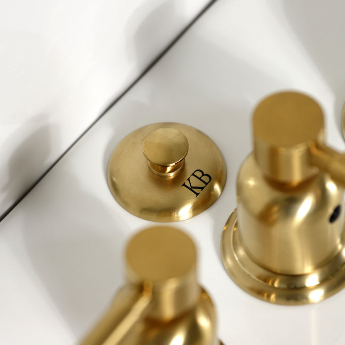 Concord KB6327DL Three-Handle Vertical Spray Bidet Faucet with Brass Pop-Up, Brushed Brass