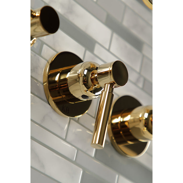 Kingston Brass Concord KBX8132DL Three-Handle 5-Hole Wall Mount Tub and  Shower Faucet