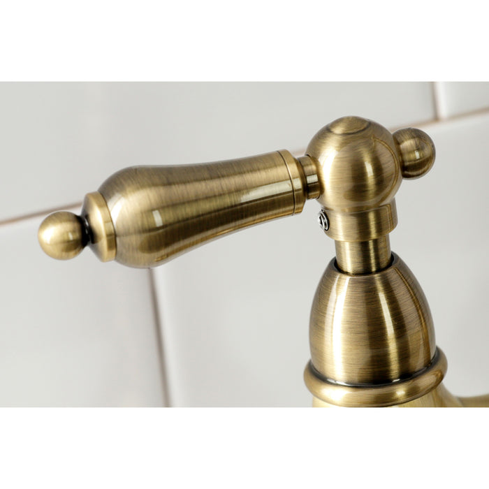 Kingston Brass Heritage KS1278ALBS Two-Handle 4-Hole Deck Mount Bridge  Kitchen Faucet