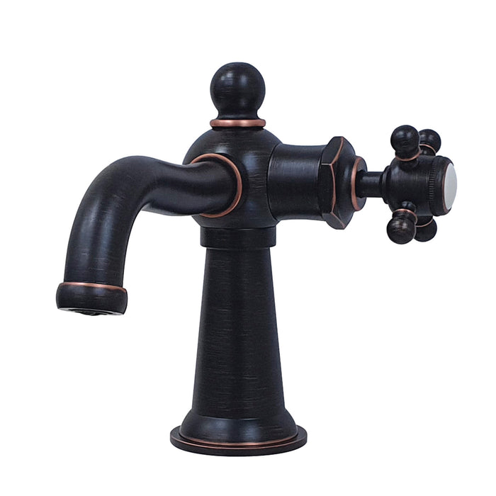 Nautical KS154BXNB One-Handle 1-Hole Bathroom Faucet with Push Pop-Up Drain, Naples Bronze