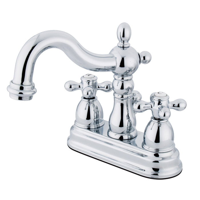 Heritage KS1601AX Double-Handle 3-Hole Deck Mount 4-Inch Centerset Bathroom Faucet with Brass Pop-Up, Polished Chrome