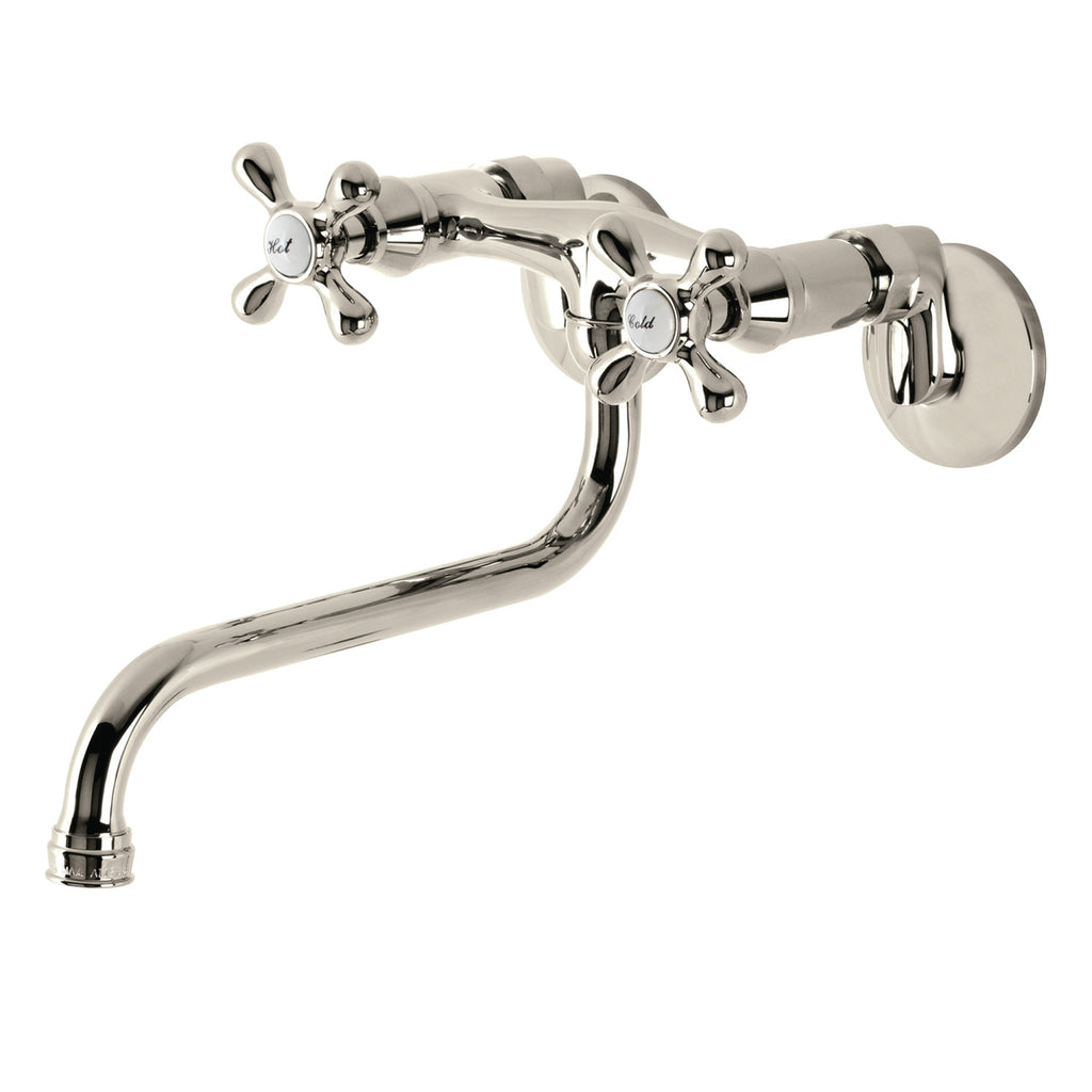 Kingston Brass Kingston KS215PN Two-Handle 2-Hole Wall Mount Bathroom Faucet,  Polishe