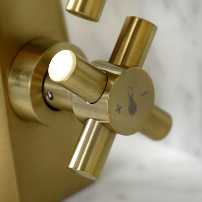 Constantine KS2267DX Two-Handle 1-Hole Bathroom Faucet with Push Pop-Up Drain, Brushed Brass