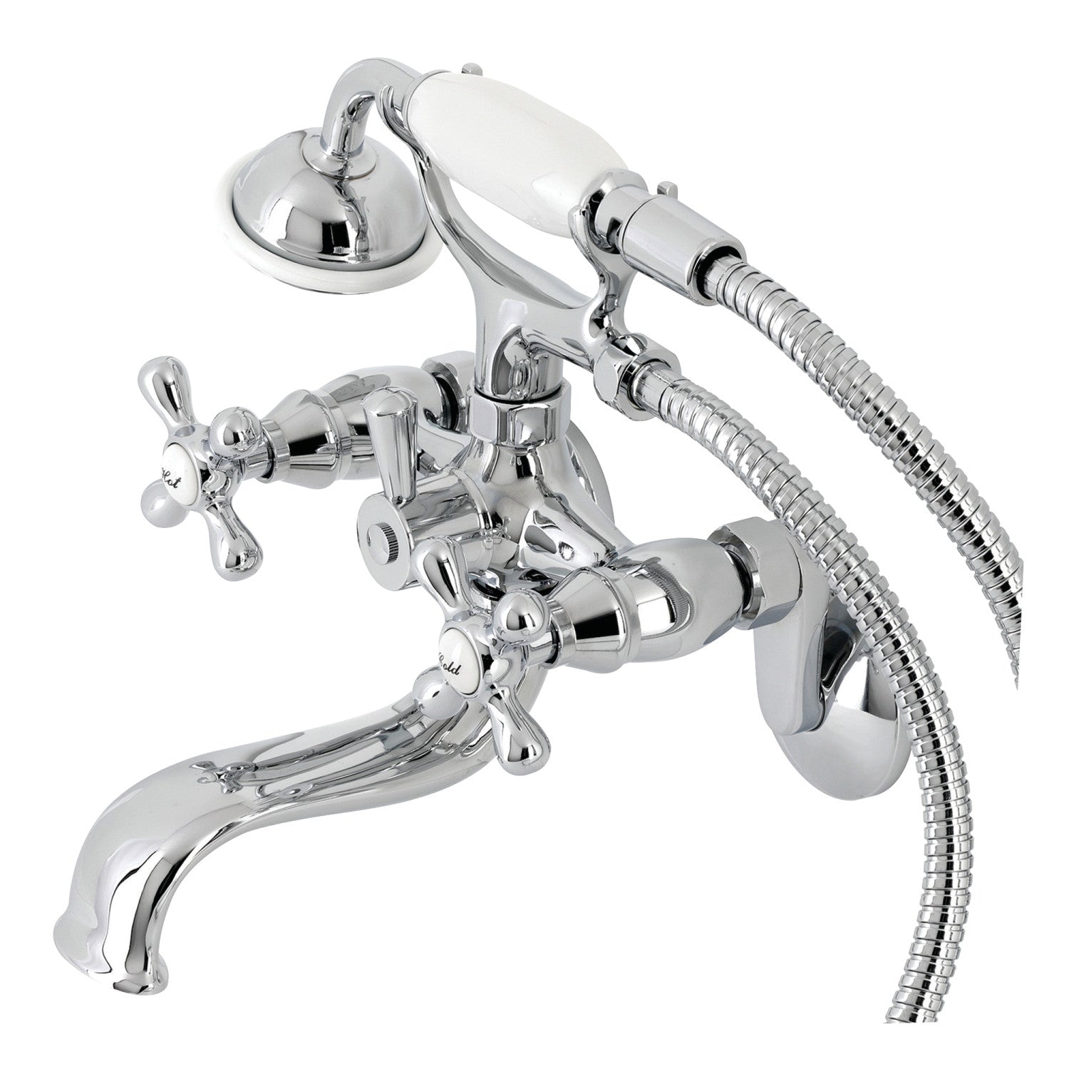 Kingston Brass Kingston KS226C Two Handle Clawfoot Tub Faucet With Hand   KS226C Bf170ecf F594 49ec Aef8 20c7046129e3 