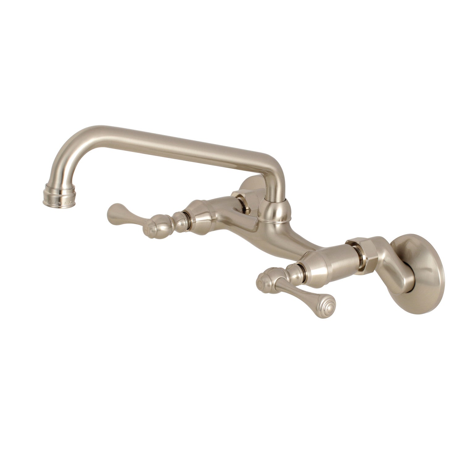 Kingston Brass Kingston KS213SN Two-Handle 2-Hole Wall Mount Kitchen  Faucet, Brushed